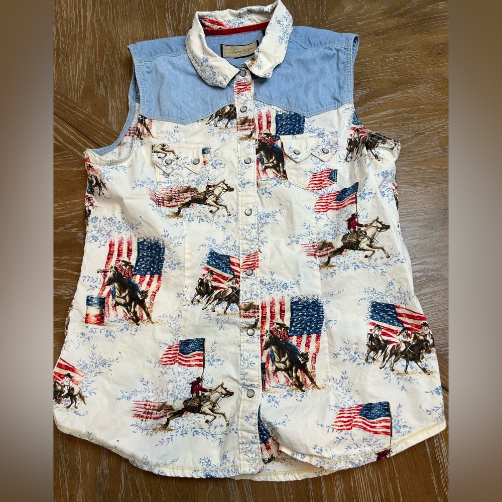 Legacy Falls for her western shirt